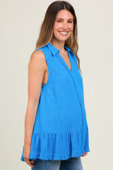 Blue Collared Maternity Tank