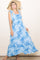 Blue Crochet Trim Floral Maxi Dress