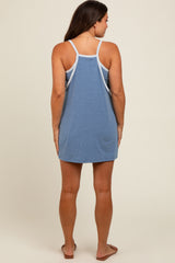 Blue Skort Maternity Racerback Dress