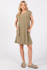 Olive Basic Sleeveless Dress