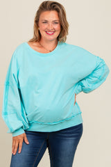 Aqua Raw Hem Detail Maternity Plus Pullover Top