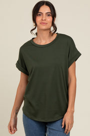 Olive Cuff Sleeve Top