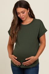 Olive Cuff Sleeve Maternity Top