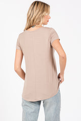 Mocha Basic Short Sleeve Top