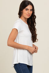 Ivory Basic Short Sleeve Top