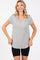 Heather Grey Basic V-Neck Short Sleeve Top