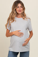 Heather Grey Basic Maternity Tee