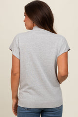 Heather Grey Mock Neck Knit Maternity Top