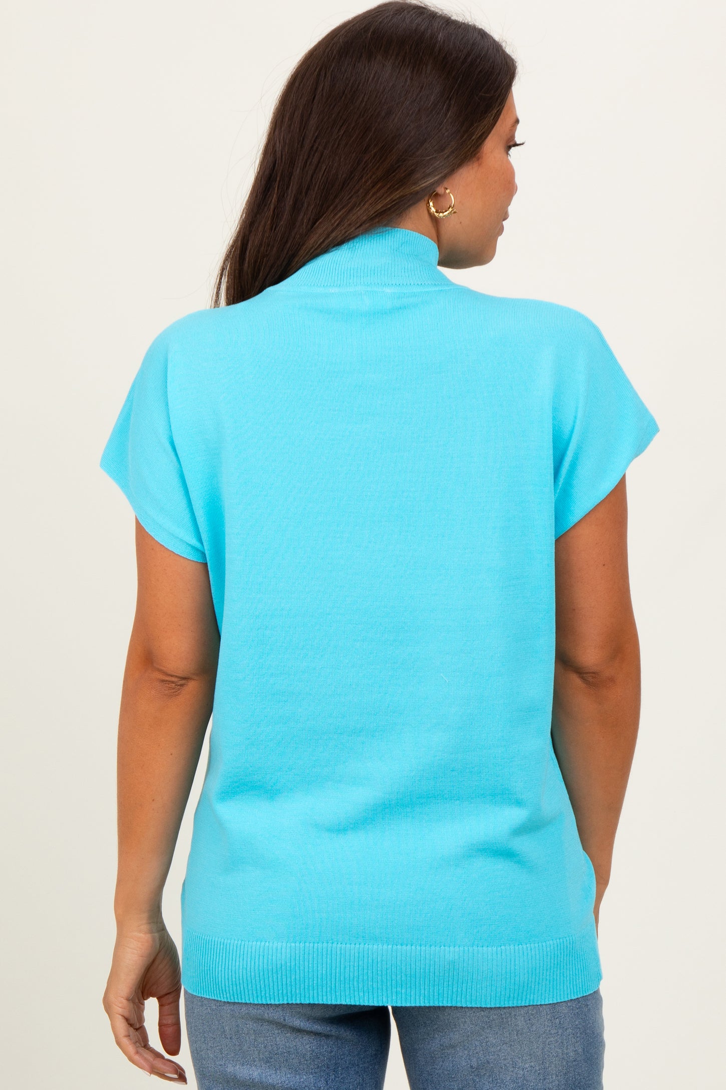 Aqua Mock Neck Knit Maternity Top
