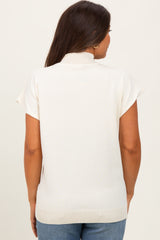 Cream Mock Neck Knit Maternity Top