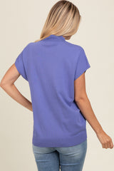 Periwinkle Mock Neck Knit Top