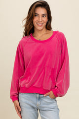 Fuchsia Hooded Maternity Sweatshirt