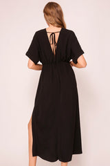 Black Airy Midi Dress