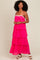 Fuchsia Ruffle Tiered Maxi Dress