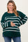 Forest Green Striped Side Slit Maternity Plus Sweater