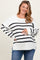 Ivory Striped Side Slit Maternity Plus Sweater
