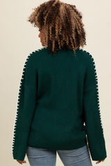 Forest Green Contrast Stitch Sweater