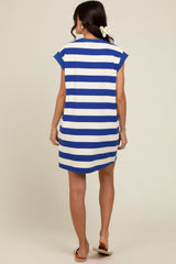 Blue Striped Mini Dress