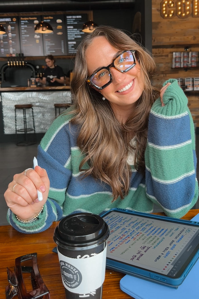 Green Striped Polo Knit Sweater