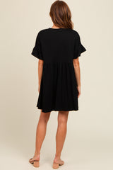 Black Ruffle Sleeve Dress