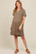 Olive V-Neck Basic Maternity Shirt Dress