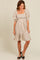Cream Floral Smocked Puff Sleeve Dress