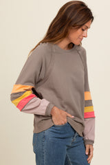 Mocha Colorblock Sleeve Pullover