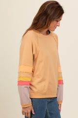 Camel Colorblock Sleeve Pullover