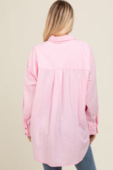 Pink Chambray Button Down Top