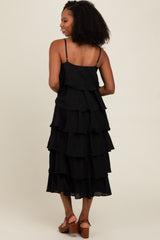 Black Tiered Midi Dress