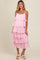 Light Pink Tiered Maternity Midi Dress