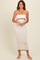 Cream Contrast Trim Strapless Knit Dress