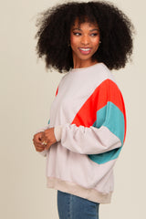 Grey Colorblock Dolman Sleeve Sweatshirt