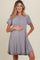 Grey Solid T-shirt Maternity Mini Dress