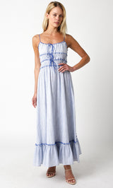 White Blue Maxi Dress