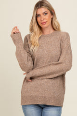 Mocha Basic Maternity Sweater