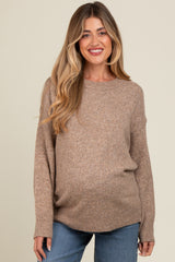 Mocha Basic Maternity Sweater