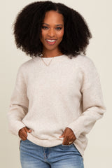 Beige Basic Maternity Sweater