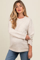 Beige Basic Maternity Sweater