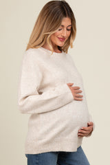 Beige Basic Maternity Sweater