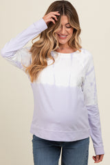 Lavender Tie Dye Maternity Long Sleeve Pullover