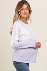 Lavender Tie Dye Maternity Long Sleeve Pullover