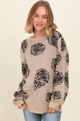 Black Rose Print Sweater