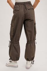 Ash High-Rise Drawstring Cargo Wide Leg Pants