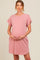 Mauve Ribbed Round Hem Maternity Dress