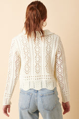 Ivory Crochet Detail Cardigan