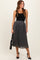 Brown Floral Print Chiffon Pleated Midi Skirt
