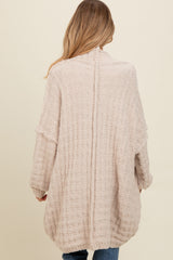 Beige Chunky Knit Dolman Maternity Cardigan