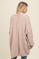 Mocha Chunky Knit Dolman Cardigan