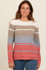 Mocha Mixed Stripe Sweater